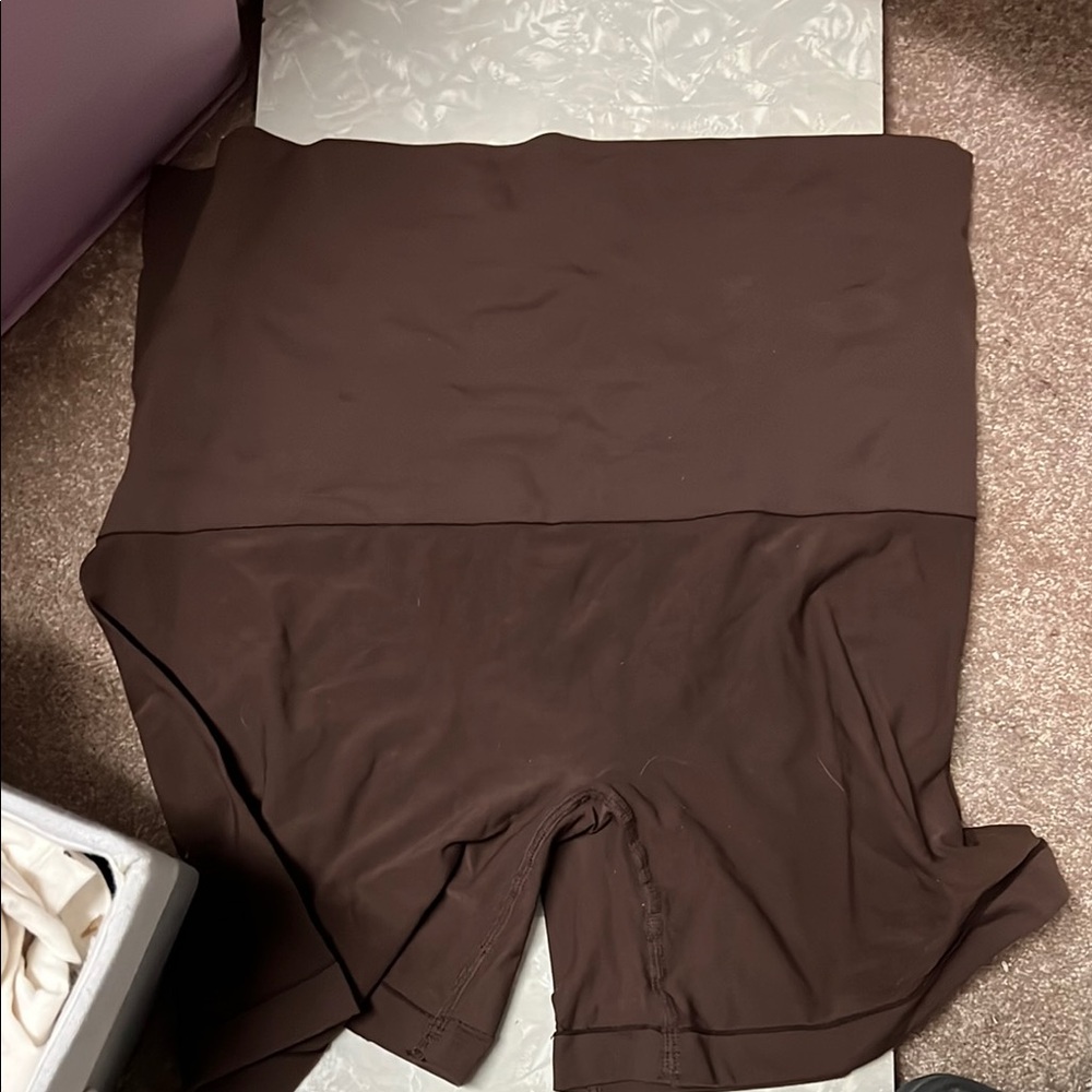 Brown High-Waisted Shorts